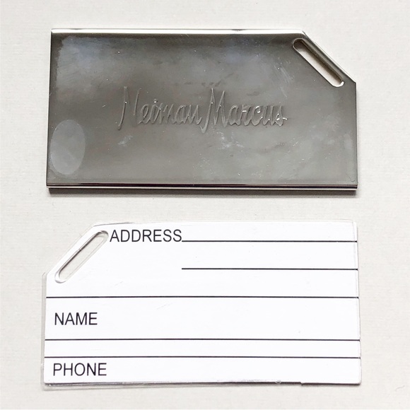 Vintage “New” Neiman Marcus Silver Luggage Tags - Picture 3 of 10
